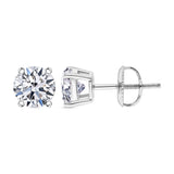 Round Cut Cubic Zirconia in 925 Sterling Silver Earrings 7