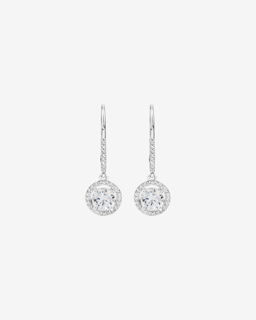 Round Cut Cubic Zirconia in 925 Sterling Silver Earrings 2