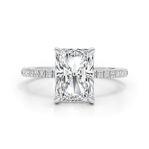 Classic 3.0 CT Radiant Moissanite Engagement Ring with Pave Design