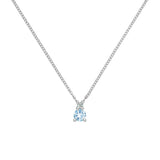 0.15 CT Round Aquamarine Lab Made Diamond- March Birthstone Necklace 7