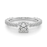 Stunning 0.50-1.50 CT Cushion Moissanite Engagement Ring with Pave Design 1