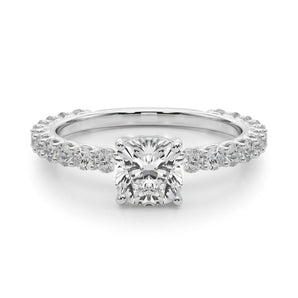 Stunning 0.50-1.50 CT Cushion Moissanite Engagement Ring with Pave Design