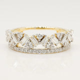 Stunning 0.50 CT Round & Baguette Moissanite Stones Tiara Wedding Band 1