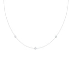 0.30 TCW Round Moissanite Diamond Floating Diamond Bezel Necklace in Solid Gold 5