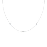 0.30 TCW Round Moissanite Diamond Floating Diamond Bezel Necklace in Solid Gold 5