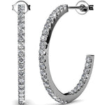Round Cut Cubic Zirconia in 925 Sterling Silver Earrings 1
