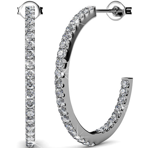 Round Cut Cubic Zirconia in 925 Sterling Silver Earrings 1