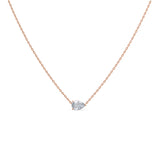 1.0 CT East West Pear Cut Moissanite Diamond Solitaire Pendant Necklace in Solid Gold 6
