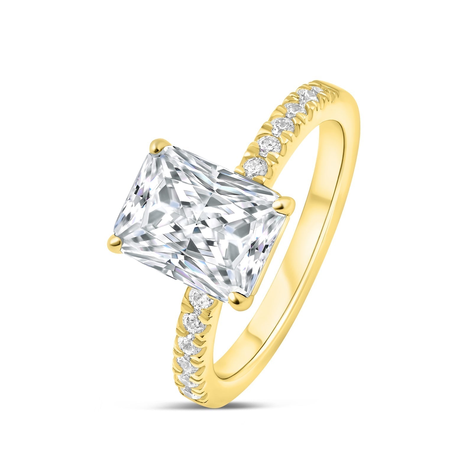 Stunning 3.0 CT Radiant Moissanite Engagement Ring in Pave Design 2