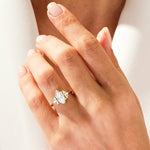 Stunning 1.0-1.50 CT Marquise Moissanite Engagement Ring with Cluster Design 8