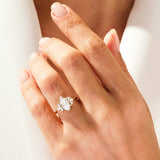 Stunning 1.0-1.50 CT Marquise Moissanite Engagement Ring with Cluster Design 8