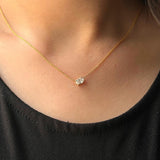 1.0 CT Oval Moissanite Diamond Solitaire Pendant Necklace in Solid Gold 2