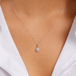 Round Cut Cubic Zirconia in 925 Sterling Silver Necklace 2