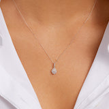 Round Cut Cubic Zirconia in 925 Sterling Silver Necklace 2