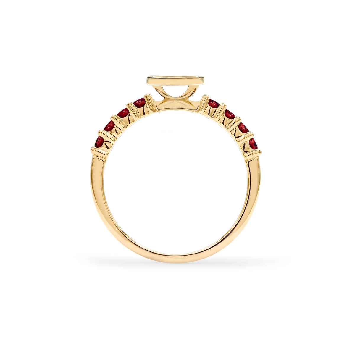 1.0 TCW Round Garnet Lab Made Diamond- January Birthstone Engagement Ring 4