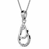 Round Cut Cubic Zirconia in 925 Sterling Silver Necklace 4