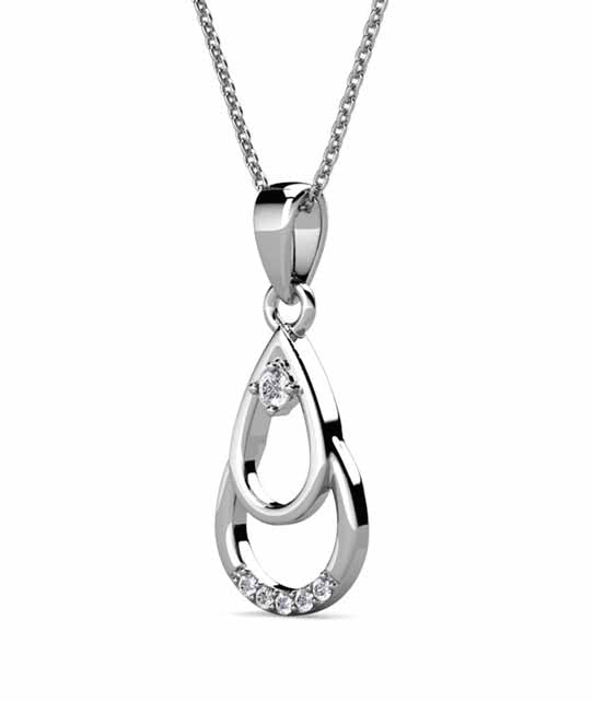 Round Cut Cubic Zirconia in 925 Sterling Silver Necklace 4