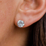 Round Cut Cubic Zirconia in 925 Sterling Silver Earrings 2