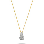 0.50 CT Round Moissanite Diamond Droplet Pendant Necklace in Solid Gold 4