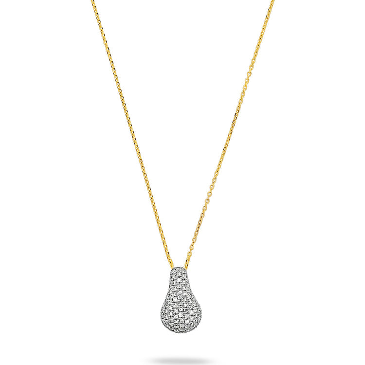 0.50 CT Round Moissanite Diamond Droplet Pendant Necklace in Solid Gold 3