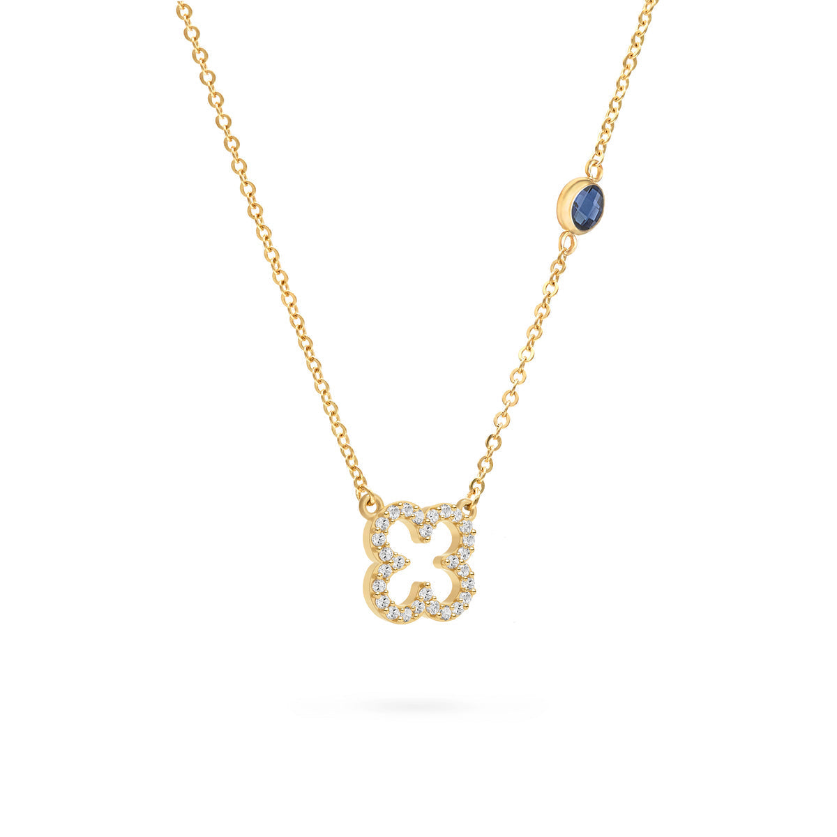 0.25 CT Round Sapphire Lab Made Diamond- September Birthstone Necklace 4