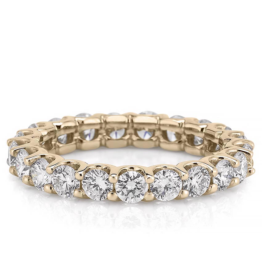 Stunning 2.33 CT Round Moissanite Stones Full Eternity Wedding Bands 1