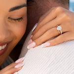 Stunning 3.0 CT Pear Moissanite Engagement Ring with Hidden Halo Design 8