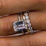 Emerald Cut Solitaire Style Cubic Zirconia in 925 Sterling Silver Ring 3