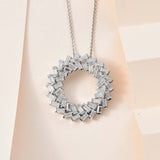 Round Cut Cubic Zirconia in 925 Sterling Silver Necklace 3
