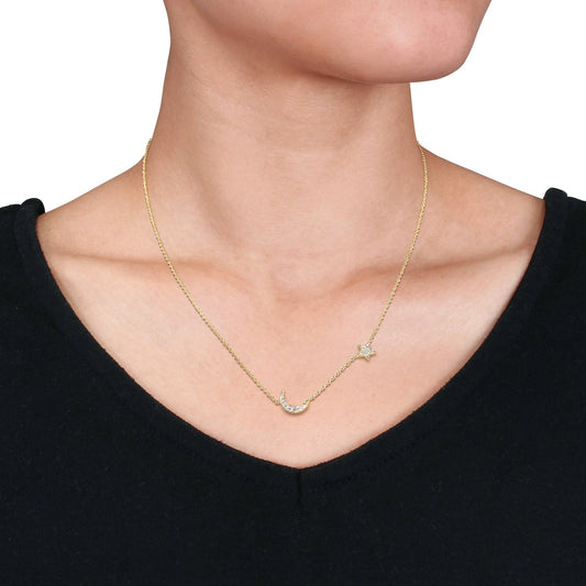 Round Cut Cubic Zirconia in 925 Sterling Silver Necklace 2