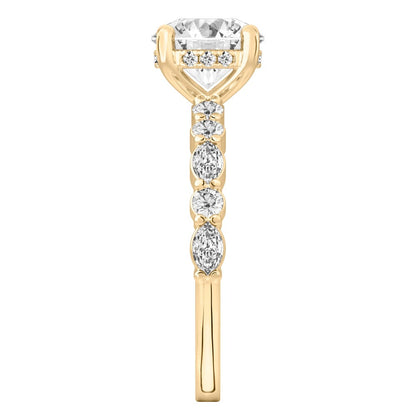 Stunning 1.0- 2.0 CT Round Moissanite Engagement Ring with Hidden Halo & Pave Design 3