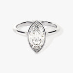 Stunning 1.0-2.0 CT Marquise Moissanite Engagement Ring with Bezel Design 2