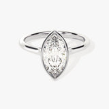 Stunning 1.0-2.0 CT Marquise Moissanite Engagement Ring with Bezel Design 2