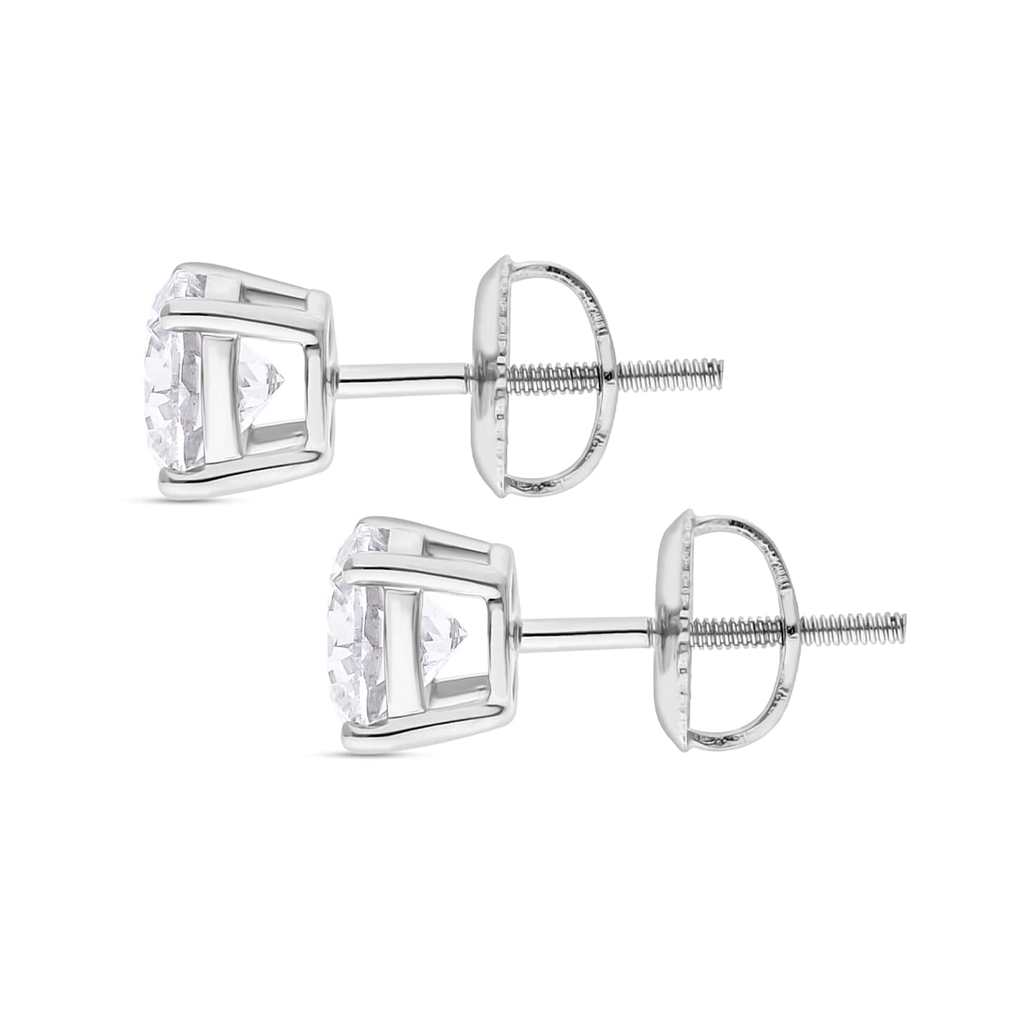 Round Cut Cubic Zirconia in 925 Sterling Silver Earrings 4