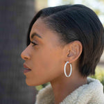 0.30 TCW Round Cut Moissanite Big Hoops Earrings in Gold 4