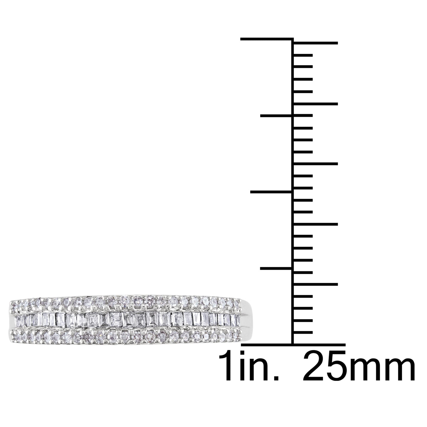 Round Cut Cubic Zirconia in 925 Sterling Silver Wedding Bands 10