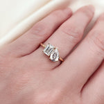 Stunning 3.0 TCW Pear & Emerald Moissanite Stones Engagement Ring 5