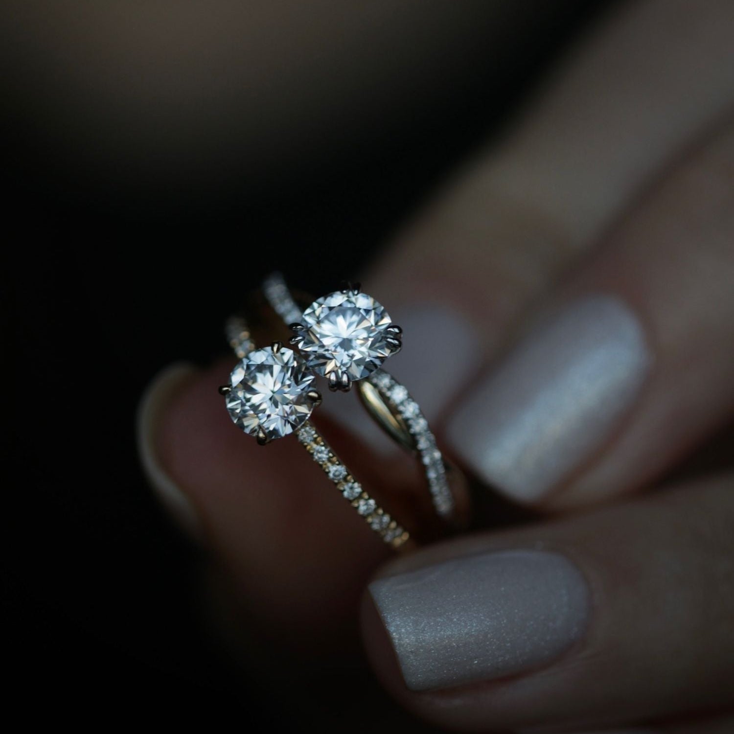 0.85 CT Round Cut Pave CVD E/VS1 Diamond Engagement Ring 10