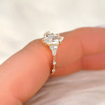 Stunning 1 CT Marquise Moissanite Engagement Ring With Cluster Design 8