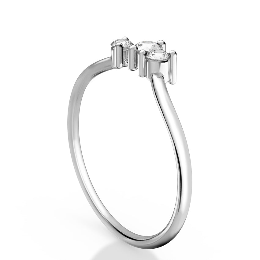 Stunning 0.30 CT Round Moissanite Stones Three Stone Wedding Band 4