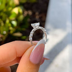 Stunning 1.5 CT Pear Moissanite Engagement Ring Pave Design 6