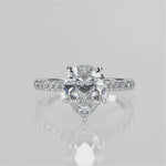 Stunning 0.81 CT Pear Moissanite Engagement Ring with Hidden Halo & Pave Design 4