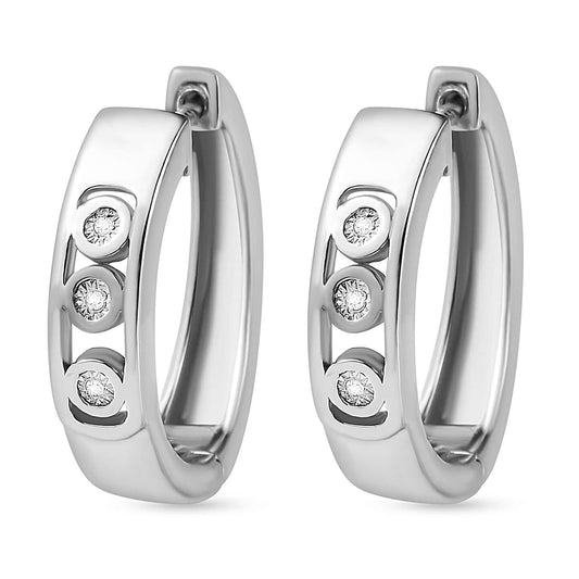 Round Cut Cubic Zirconia in 925 Sterling Silver Earrings 1