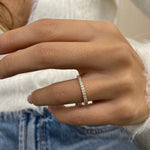 Stunning 0.32 TCW Round Moissanite Stones Half Eternity Wedding Band 5