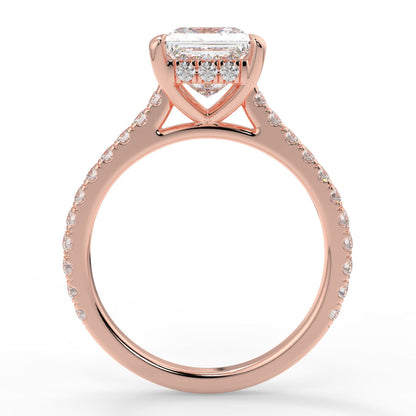 Stunning 1.30 CT Princess Moissanite Engagement Ring with Hidden Halo & Pave Design 8