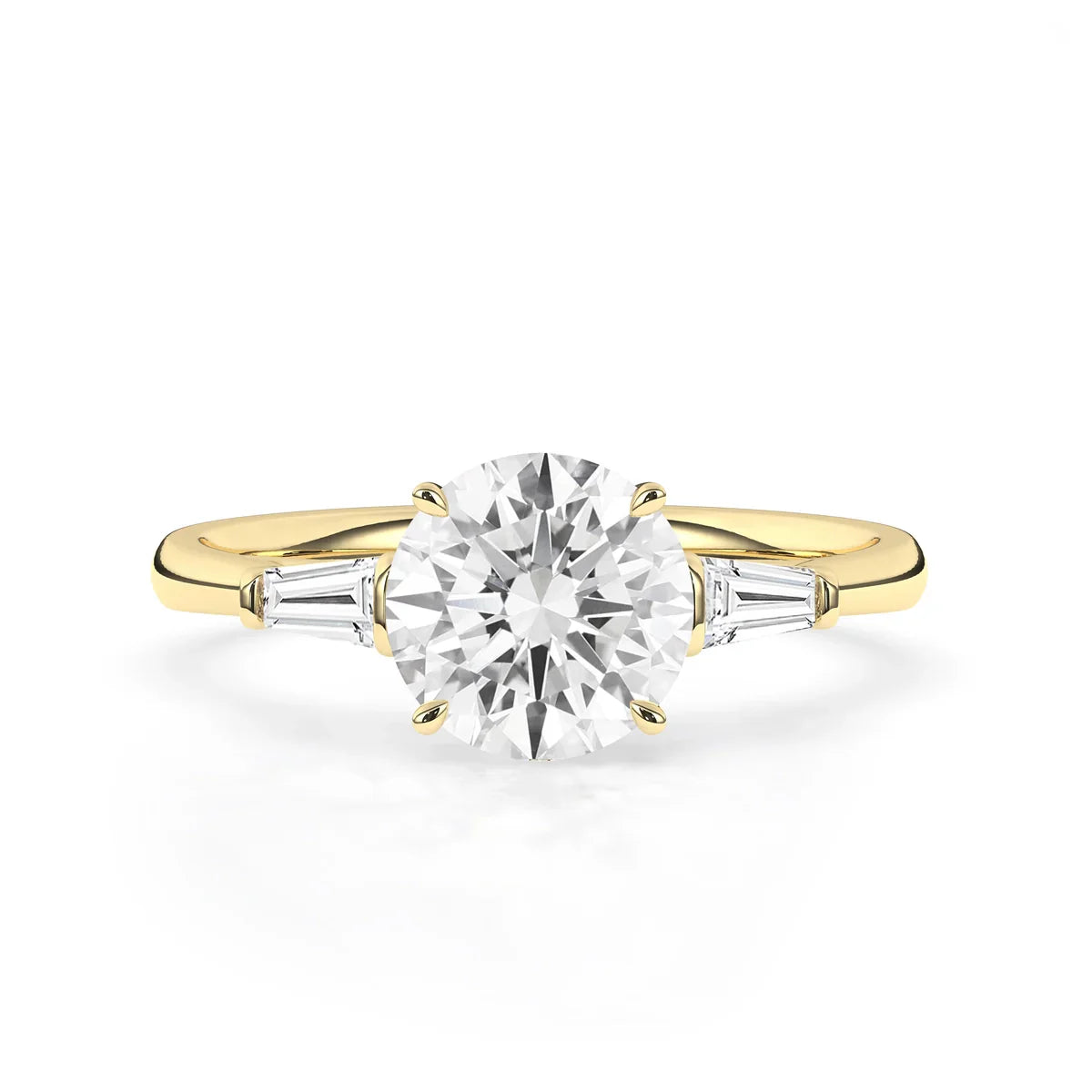 Stunning 2.0 CT Round Moissanite Engagement Ring with Three Stone Design 1
