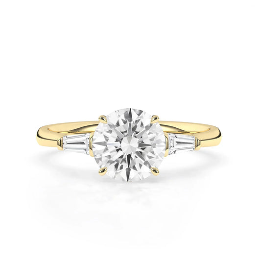 Stunning 2.0 CT Round Moissanite Engagement Ring with Three Stone Design 1