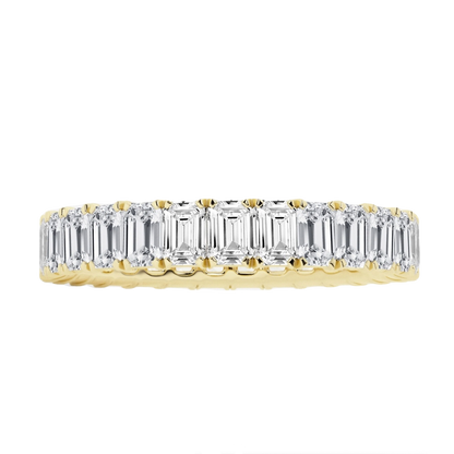 Stunning 0.6 TCW Emerald Moissanite Stone Full Eternity Wedding Band 1