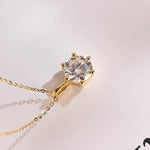 1.0 CT Round Cut Moissanite Diamond Solitaire Pendant Necklace in Solid Gold 3