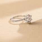 3.5 CT Round Shaped Moissanite Engagement Ring With Hidden Halo Pave Accents 3